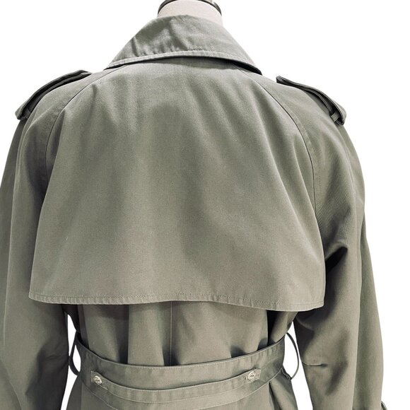 Vintage London Fog Trench Coat Double Breasted Belted Khaki Streetwear 16 1/2 R - Picture 8 of 15